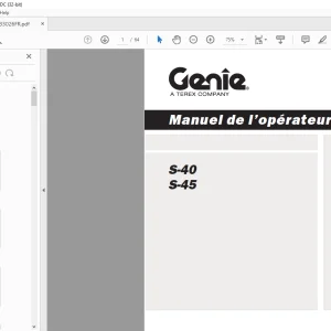 Genie lift S-40 S-45 Manuel de l’opérateur 133026 PDF