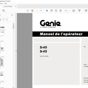 Genie lift S-40 S-45 Manuel de l’opérateur 133027