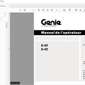 Genie lift S-40 S-45 Manuel de l’opérateur 133552 PDF