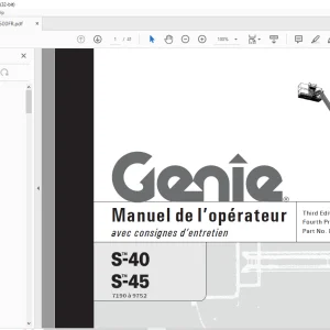 Genie lift S-40 S-45 Manuel de l’opérateur 82500 PDF