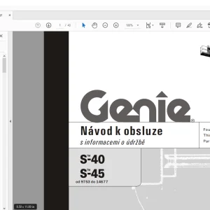 Genie lift S-40 S-45 Návod k obsluze Manual 1000056