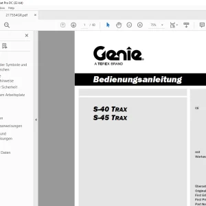 Genie lift S-40 TRAX S-45 TRAX Bedienungsanleitung PDF