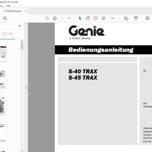 Genie lift S-40 TRAX S-45 TRAX Bedienungsanleitung 1259840 PDF