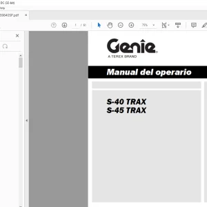 Genie lift S-40 TRAX S-45 TRAX Manual del operario 1259840 PDF