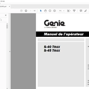 Genie lift S-40 TRAX S-45 TRAX Manuel de l’opérateur 1259839