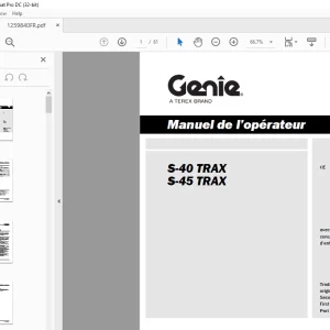 Genie lift S-40 TRAX S-45 TRAX Manuel de l’opérateur PDF