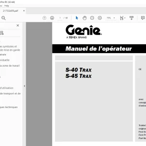 Genie lift S-40 TRAX S-45 TRAX Manuel de l’opérateur 217554