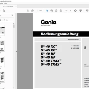 Genie lift S-40 XC S-45 XC S-40 HF S-45 HF S-40 TRAX S-45 TRAX Bedienungsanleitung