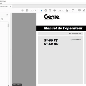 Genie lift S-60 FE S-60 DC Manuel de l’opérateur 1299606
