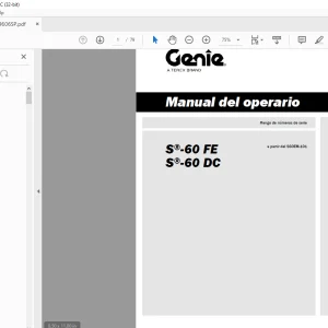 Genie lift S-60 FE S-60DC Manual del operario 1299606 PDF