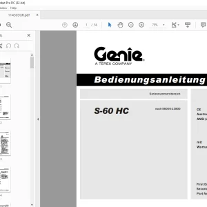Genie lift S-60 HC Bedienungsanleitung 114303 PDF