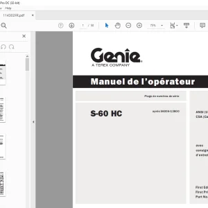 Genie lift S-60 HC Manuel de l’opérateur 114302