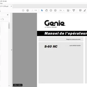 Genie lift S-60 HC Manuel de l’opérateur T107112