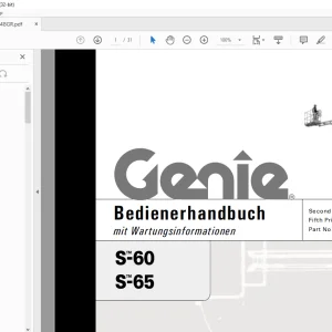 Genie lift S-60 S-65 Bedienerhandbuch 43648 PDF