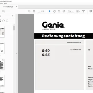 Genie lift S-60 S-65 Bedienungsanleitung 107109 PDF