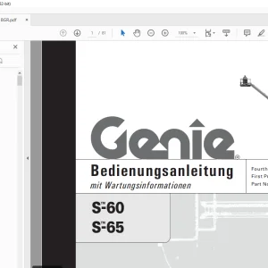 Genie lift S-60 S-65 Bedienungsanleitung 110018 PDF
