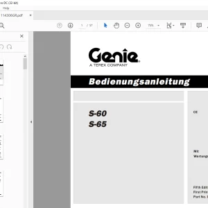 Genie lift S-60 S-65 Bedienungsanleitung 11430 PDF