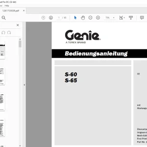 Genie lift S-60 S-65 Bedienungsanleitung 1261730 PDF