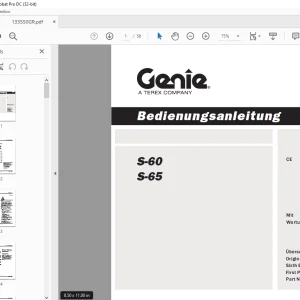 Genie lift S-60 S-65 Bedienungsanleitung 133550 PDF