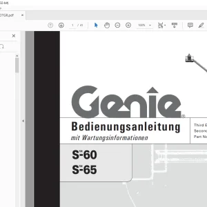 Genie lift S-60 S-65 Bedienungsanleitung 82407 PDF