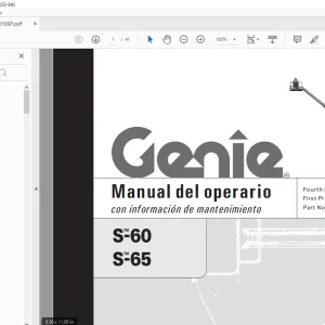 Genie lift S-60 S-65 Manual del operario 11001 PDF