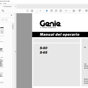 Genie lift S-60 S-65 Manual del operario 114306  PDF