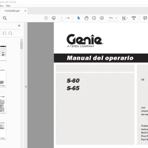 Genie lift S-60 S-65 Manual del operario 133550 - PDF DOWNLOAD (Spanish)