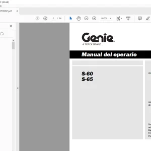 Genie lift S-60 S-65 Manual del operario - PDF DOWNLOAD (Spanish)