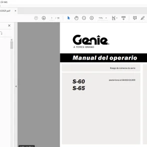 Genie lift S-60 S-65 Manual del operario T107109 PDF