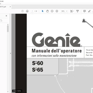 Genie lift S-60 S-65 Manuale dell`Operatore 82407 PDF