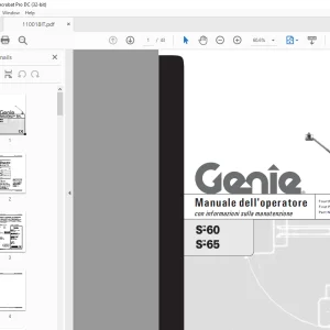 Genie lift S-60 S-65 Manuale dell'operatore 110018 PDF