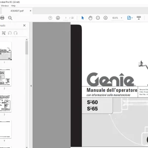 Genie lift S-60 S-65 Manuale dell'operatore 43648 PDF
