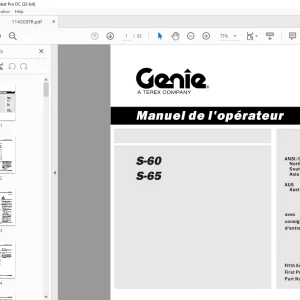Genie lift S-60 S-65 Manuel de l’opérateur 114305