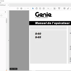 Genie lift S-60 S-65 Manuel de l’opérateur 114306