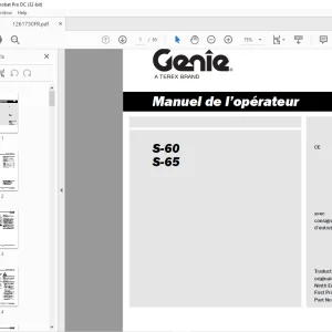 Genie lift S-60 S-65 Manuel de l’opérateur 1261730