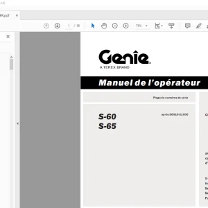 Genie lift S-60 S-65 Manuel de l’opérateur PDF