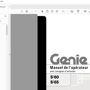 Genie lift S-60 S-65 Manuel de l’opérateur 43648 PDF