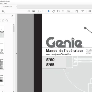 Genie lift S-60 S-65 Manuel de l’opérateur 82407 PDF