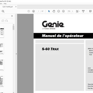 Genie lift S-60 TRAX Manuel de l`Operateur 1261734