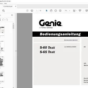 Genie lift S-60 TRAX S-65 TRAX Bedienungsanleitung 133408