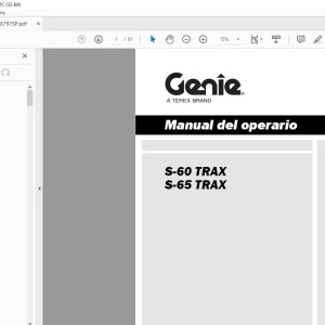 Genie lift S-60 TRAX S-65 TRAX Manual del operario 1258797 PDF
