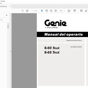 Genie lift S-60 TRAX S-65 TRAX Manual del operario 133249
