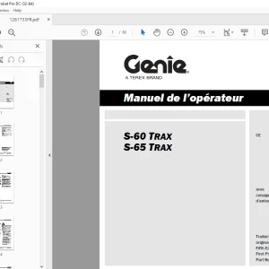 Genie lift S-60 TRAX S-65 TRAX Manuel de l’opérateur 1261733
