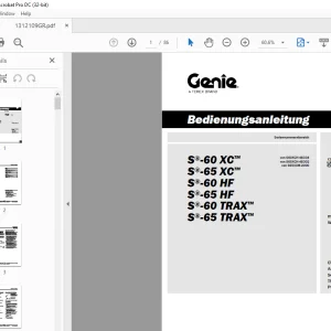 Genie lift S-60 XC S-65 XC S-60 HF S-65 HF S-60 TraX S-65 TraX Bedienungsanleitung PDF