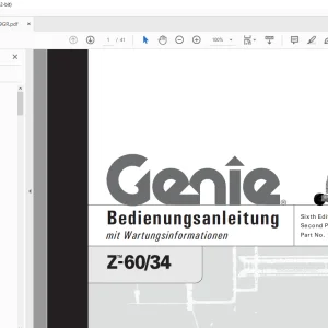 Genie lift S-60/34 Bedienungsanleitung 1000209 PDF
