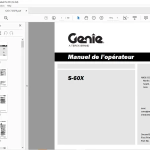 Genie lift S-60X Manuel de l`Operateur 1261735 PDF