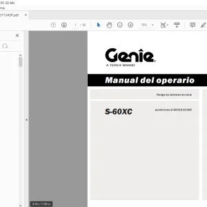 Genie lift S-60XC Manual del Operario T107104 PDF