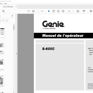 Genie lift S-60XC Manuel de l`Operateur 1261736 PDF