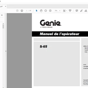Genie lift S-65 Manuel de l’opérateur 1261728 PDF