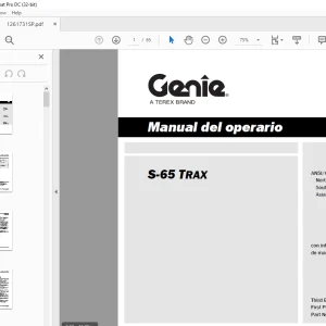 Genie lift S-65 TRAX Manual del operario 1261731 PDF
